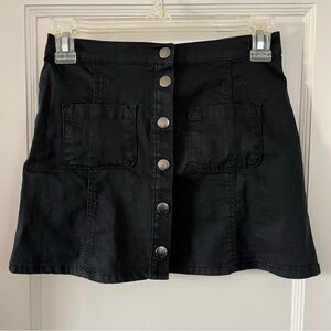 H&M Girls Button Skirt with Pockets Black 11/12 Yrs